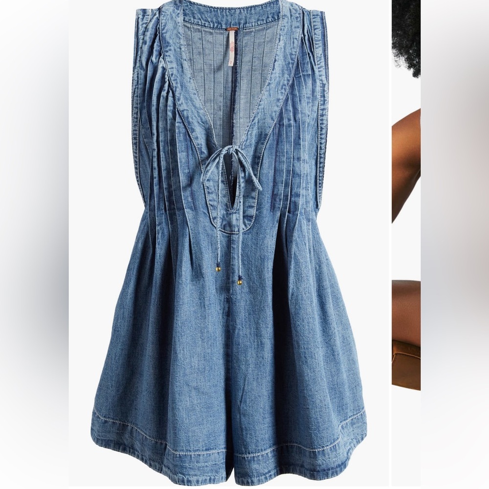 Free People Webster Denim Romper
